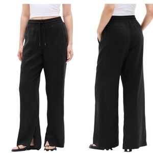 Athleta Black Wide-Leg Drawstring Pants Tall